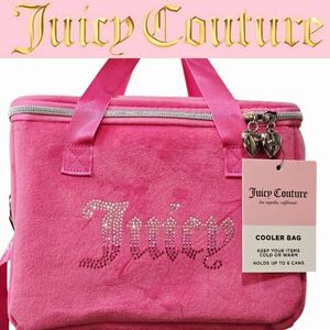Juicy Couture Rainbow Rhinestone Logo Velour Insulated Lunch Tote Bag